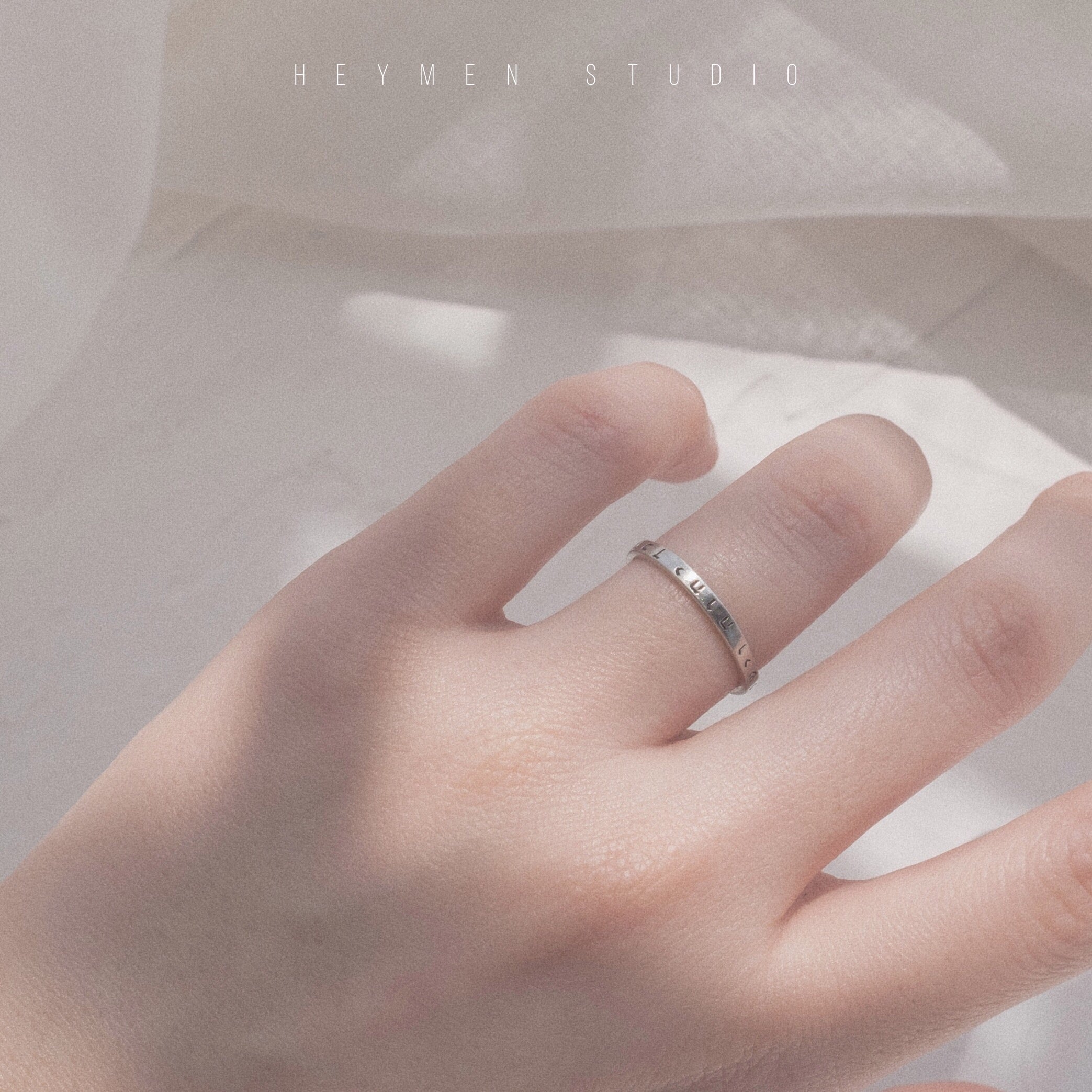 Hebrew letters - Sliver Ring